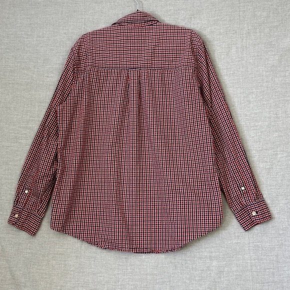 Chaps Button Down Shirt Easy Care Sz Large Red Blue Check - Picture 3 of 8